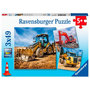 Voir la diapositive 1 : RAVENSBURGER RAVENSBURGER Construction Machines at Work Puzzle, 3x49pcs.
