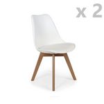 The Home Deco Factory 2 Chaises design scandinaves rembourrées Cocooning. Coloris disponibles : Gris, Noir