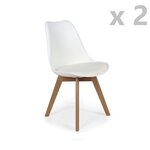 The Home Deco Factory 2 Chaises design scandinaves rembourrées Cocooning. Coloris disponibles : Noir, Gris