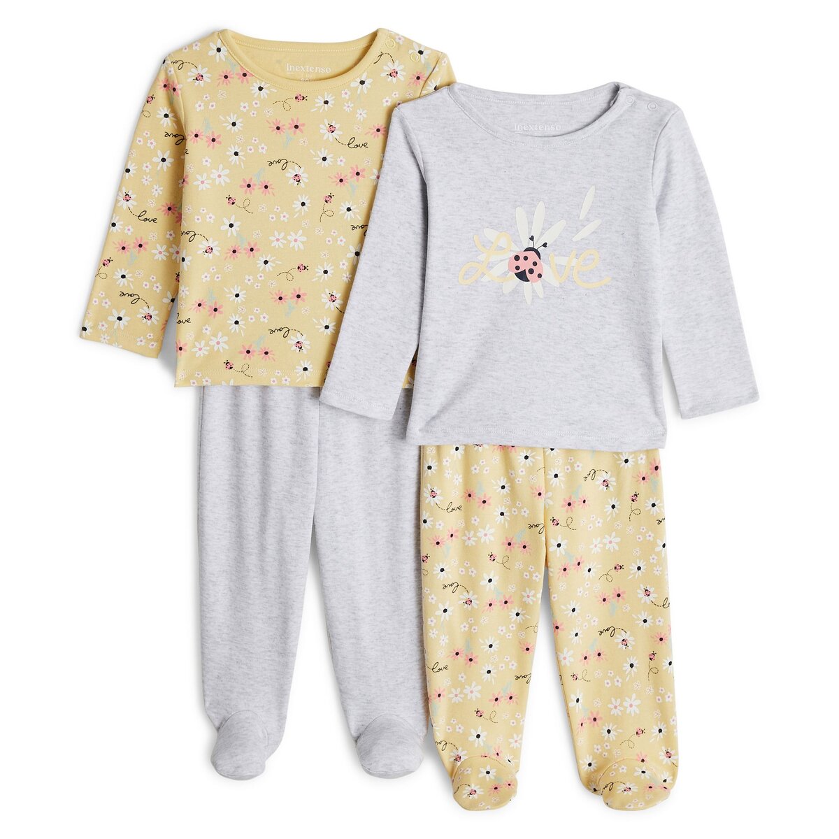 INEXTENSO Lot de 2 pyjamas bébé fille