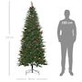 Voir la diapositive 3 : HOMCOM Sapin de Noël artificiel décoré Ø 78 x 210H cm 746 branches épines grand réalisme 45 baies rouges