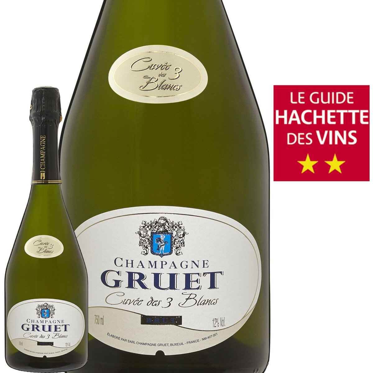 Gruet Champagne Brut Gruet Cuvée des 3 Blancs pas cher Auchan.fr