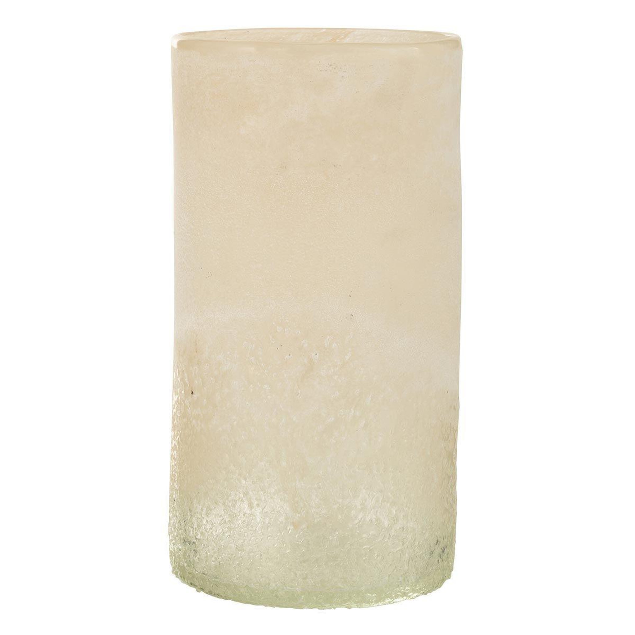 Voir la diapositive 1 : J-LINE Vase Cylindre en Verre  Sumina  29cm Beige