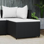 Voir la diapositive 1 : VIDAXL Repose-pied de jardin avec coussin noir resine tressee