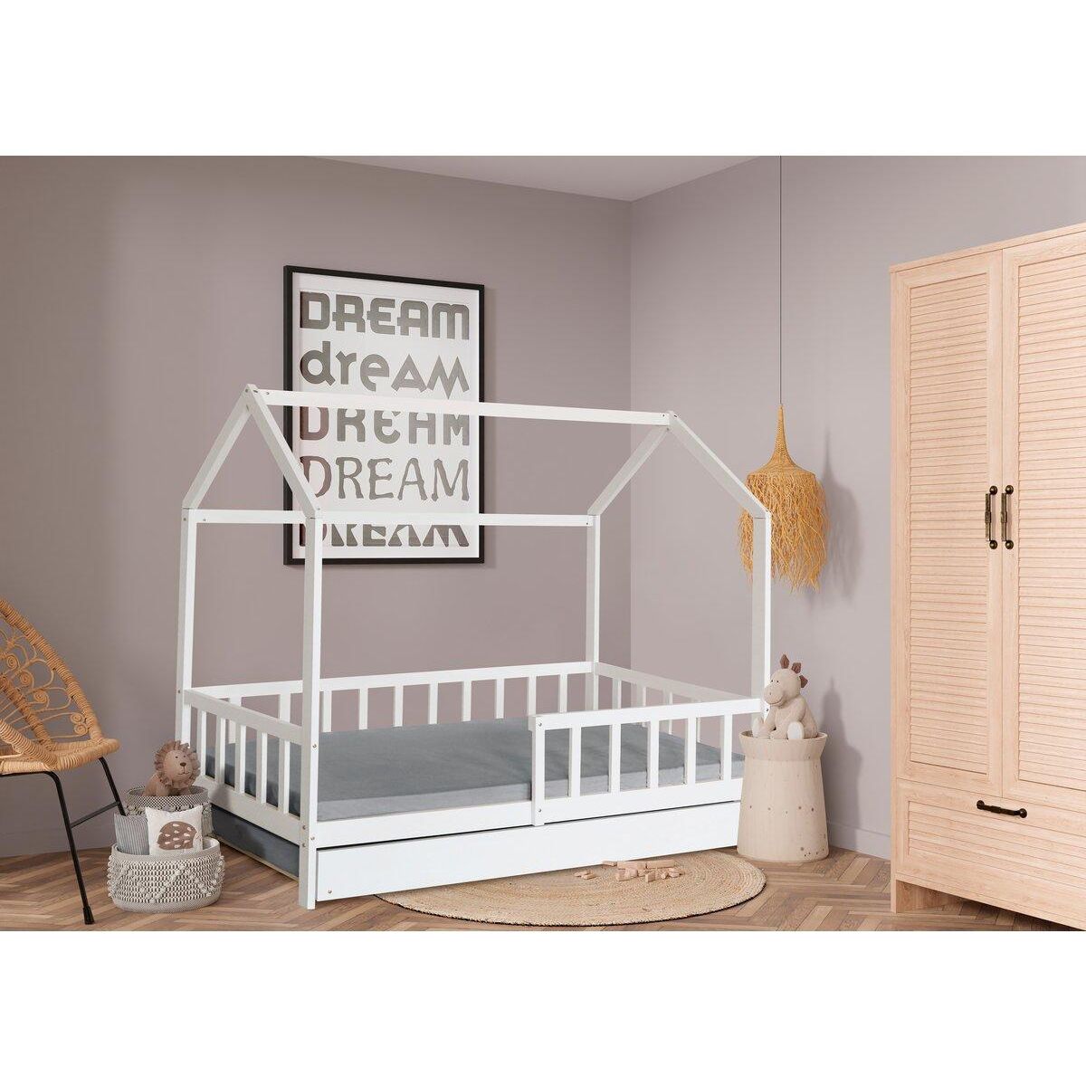 Habitat et Jardin Lit cabane enfant avec tiroir  Paloma  -  90 x 190 cm - Blanc