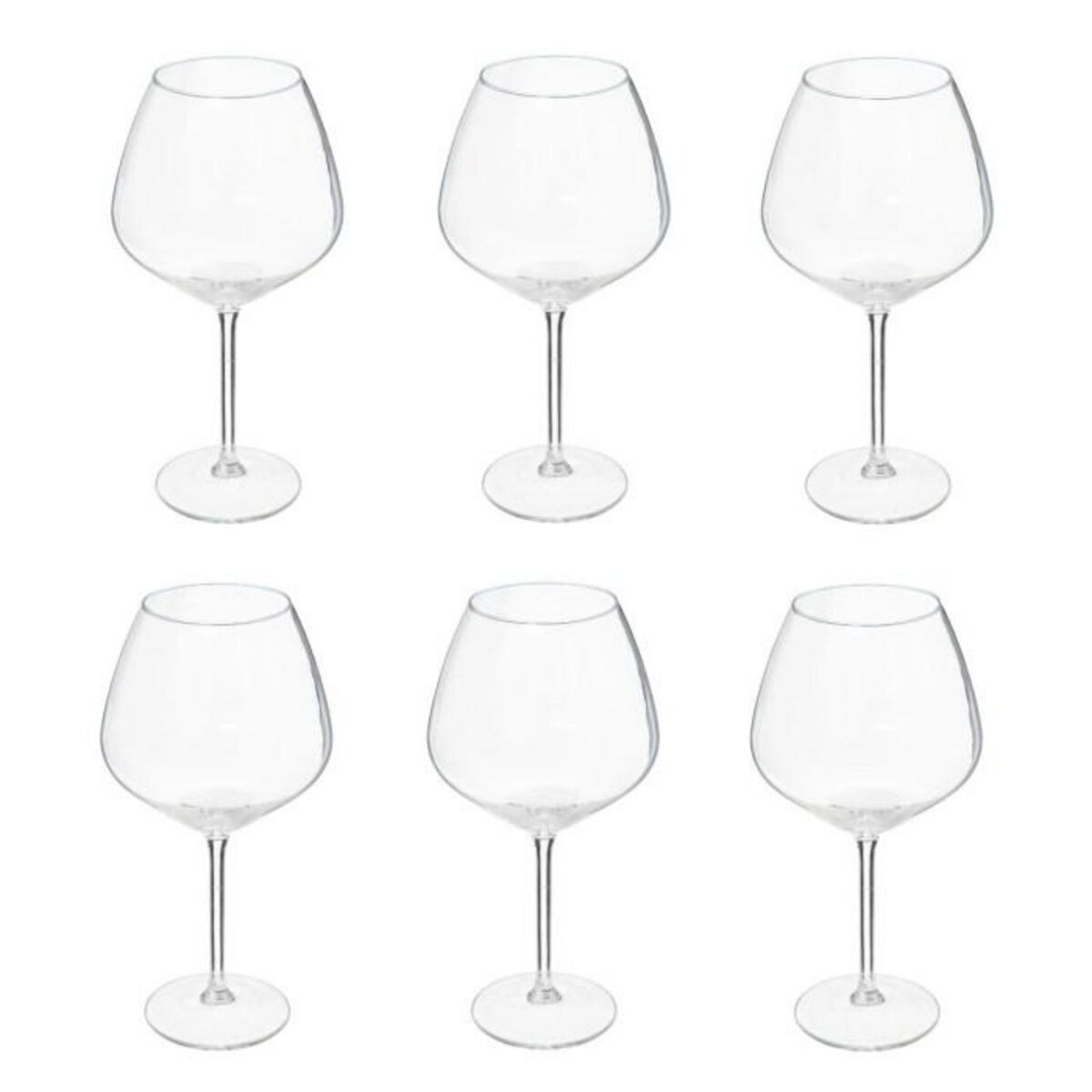 SECRET DE GOURMET Lot de 6 Verres à Gin  Nora  65cl Transparent