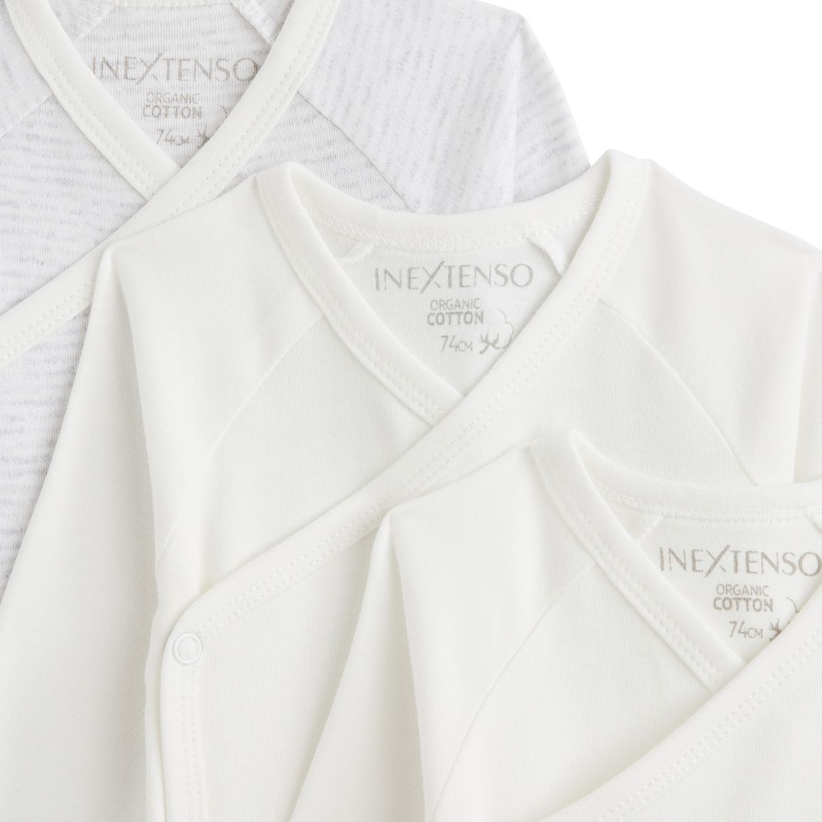 INEXTENSO Lot de 3 bodies de naissance manches longues bébé garçon