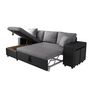 Voir la diapositive 4 : Canapé d'angle réversible convertible avec coffre + 2 poufs avec niche fixe à droite ANETTA