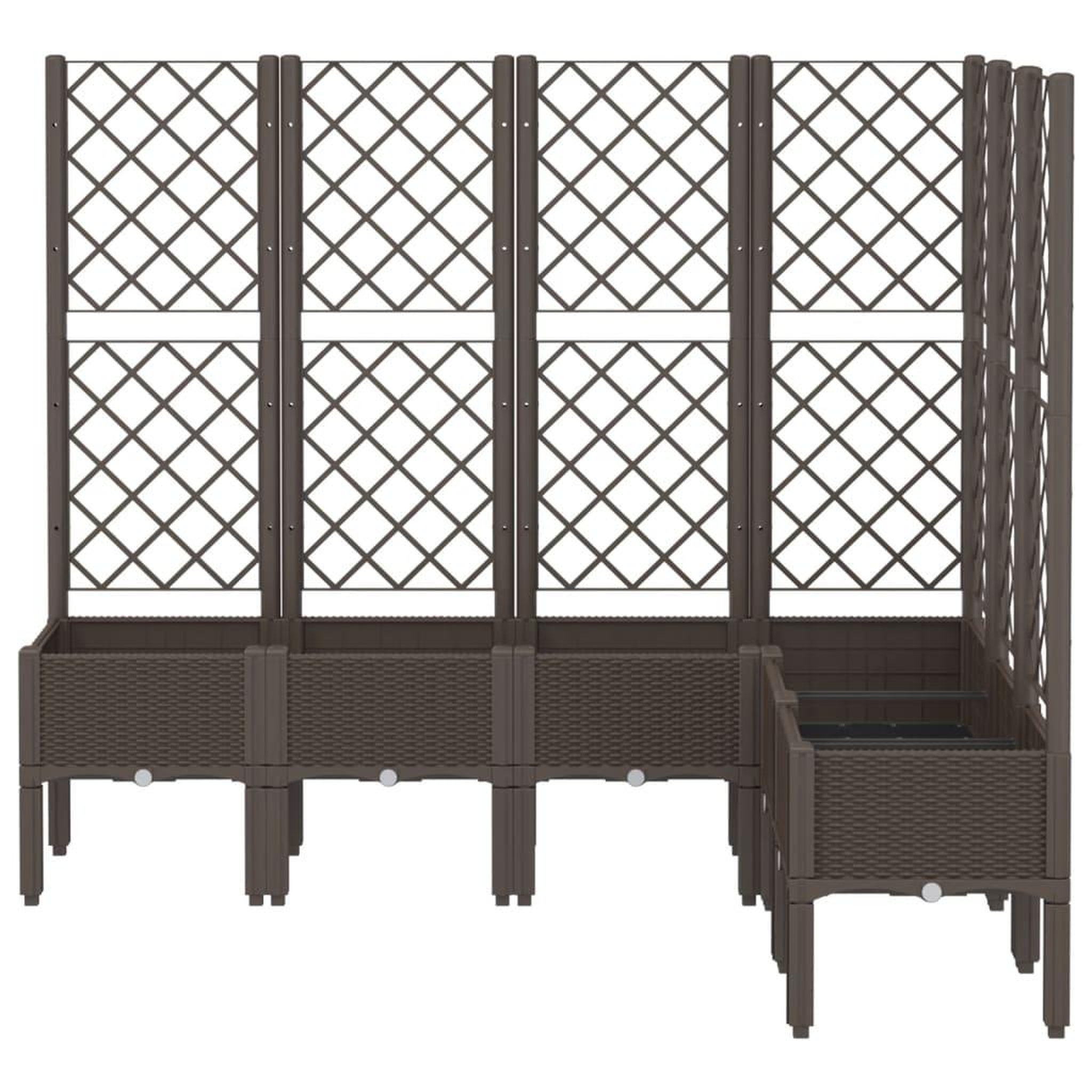 Voir la diapositive 3 : VIDAXL Jardiniere avec treillis marron 160x120x142 cm PP
