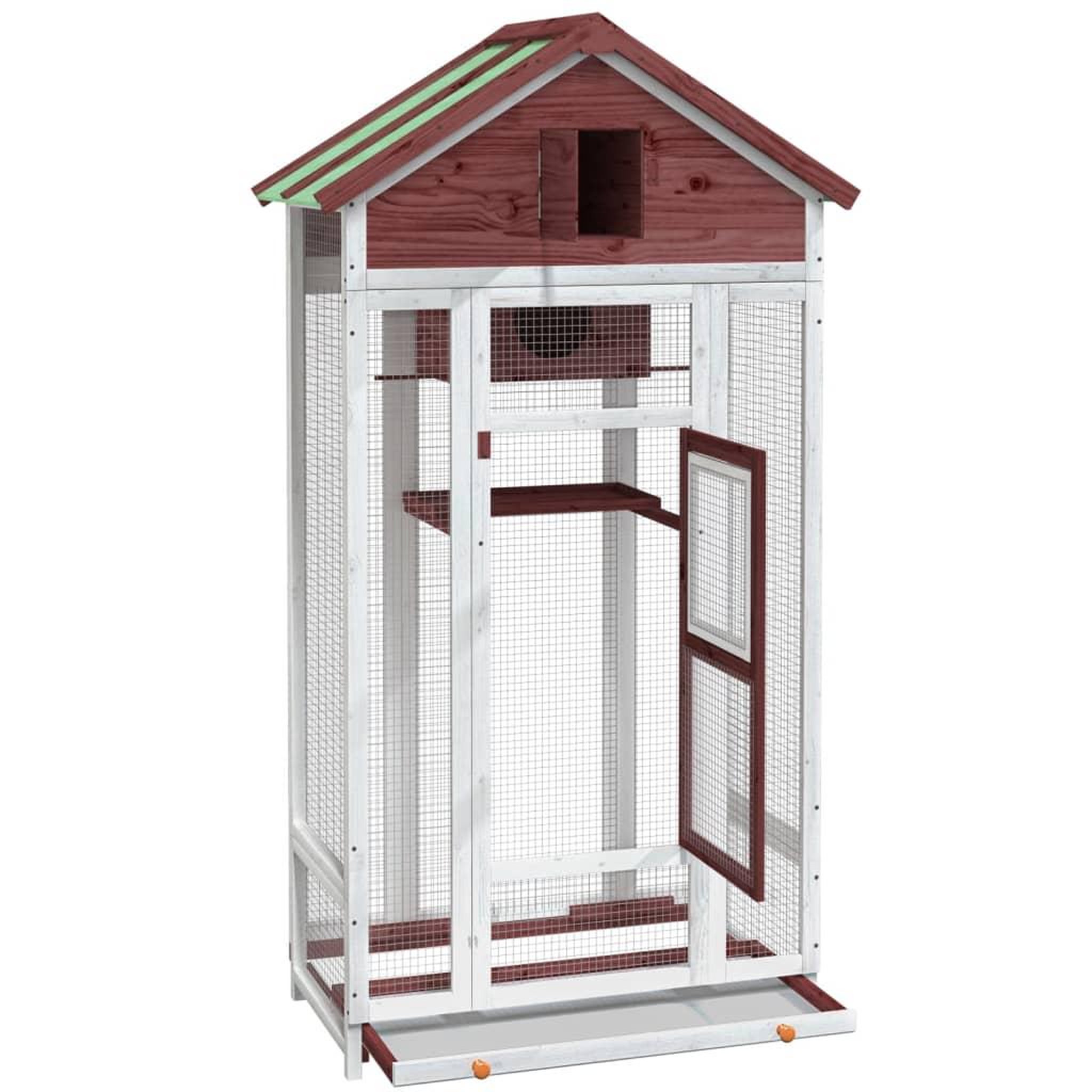 Voir la diapositive 5 : VIDAXL Maison a oiseaux moka 91,5x53x170 cm bois massif de pin