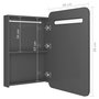 Voir la diapositive 6 : VIDAXL Armoire de salle de bain a miroir LED gris brillant 60x11x80 cm