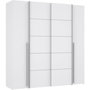 Voir la diapositive 1 : MARKET24 Armoire NARAGO - Décor Blanc mat - 2 portes coulissantes + 2 portes battantes + 2 penderies - L200 x P61 x H210 cm