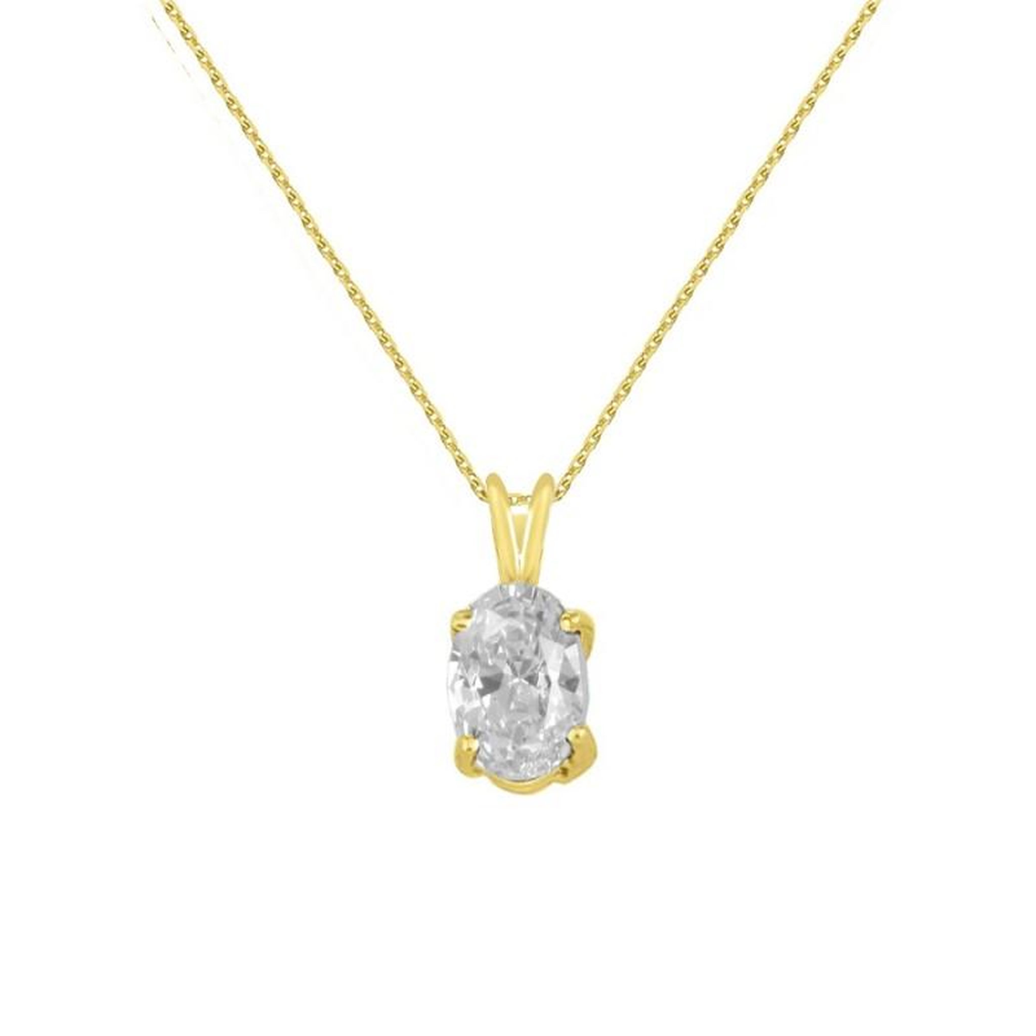 Voir la diapositive 1 : L'ATELIER D'AZUR Collier - Pendentif Or Jaune Zirconium Ovale - Femme
