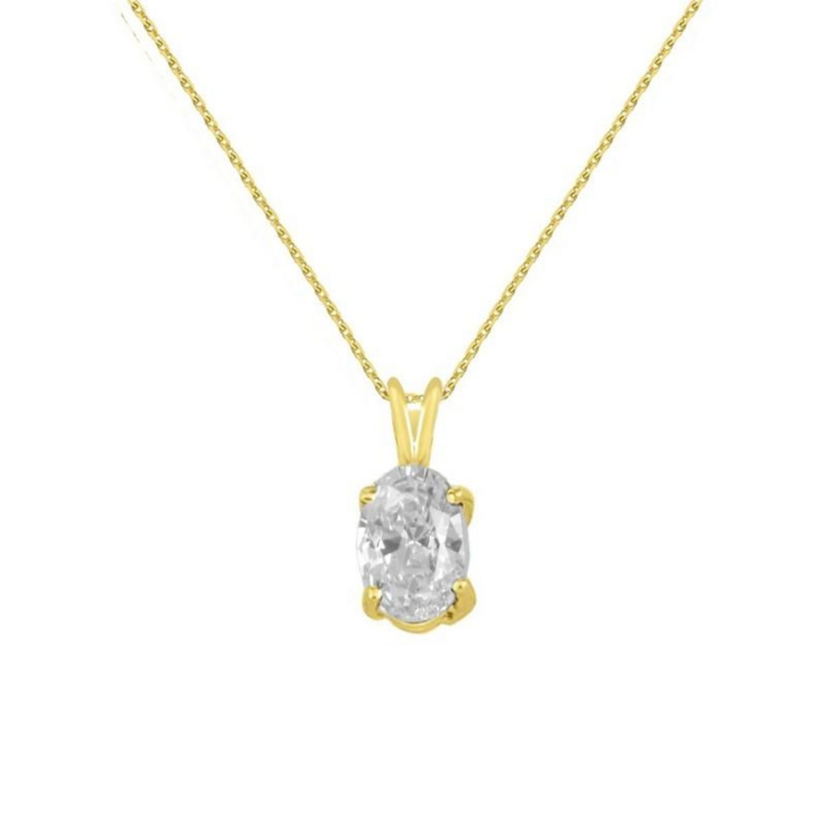 L'ATELIER D'AZUR Collier - Pendentif Or Jaune Zirconium Ovale - Femme