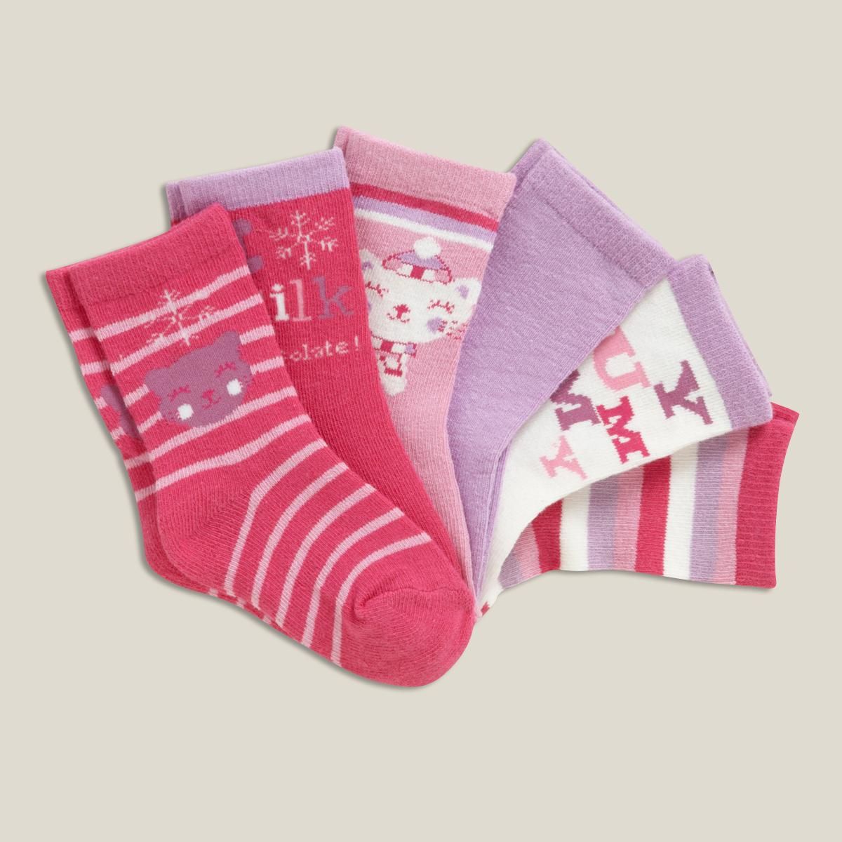 IN EXTENSO Lot de 6 chaussettes bébé