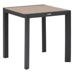 HESPERIDE Table de jardin fixe en aluminium effet bois 2 places EVASION. Coloris disponibles : Beige