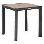 HESPERIDE Table de jardin fixe en aluminium effet bois 2 places EVASION. Coloris disponibles : Beige