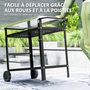Voir la diapositive 6 : OUTSUNNY Desserte extérieure - desserte de jardin - 2 étagères, tablette condiments plateau acier inox. housse