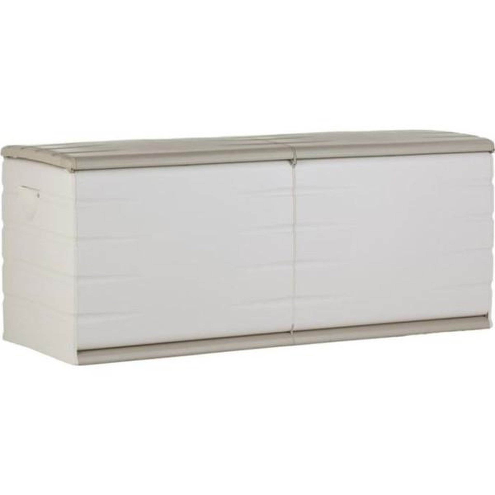 Voir la diapositive 1 : PLASTIKEN PLASTIKEN Coffre 450L Intérieur/Extérieur Fonctionnel et Esthétique Cadenassable avec Roulettes Beige