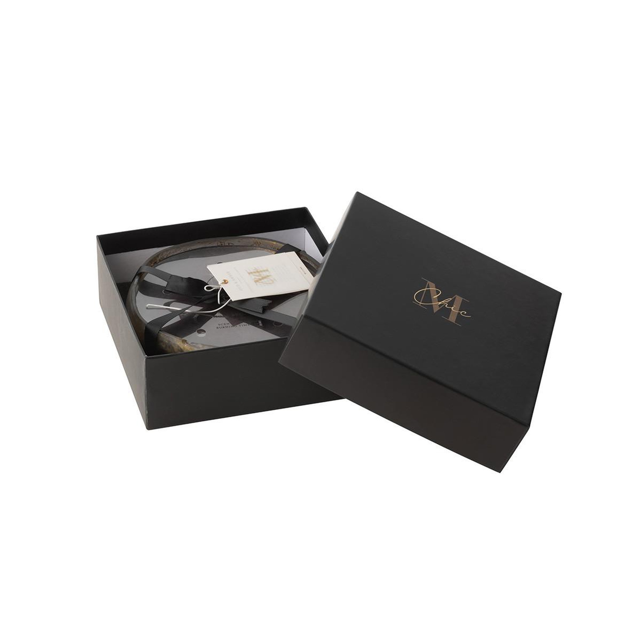 Voir la diapositive 4 : J-LINE Bougie parfumée ronde  m-chic  19cm oud & amber