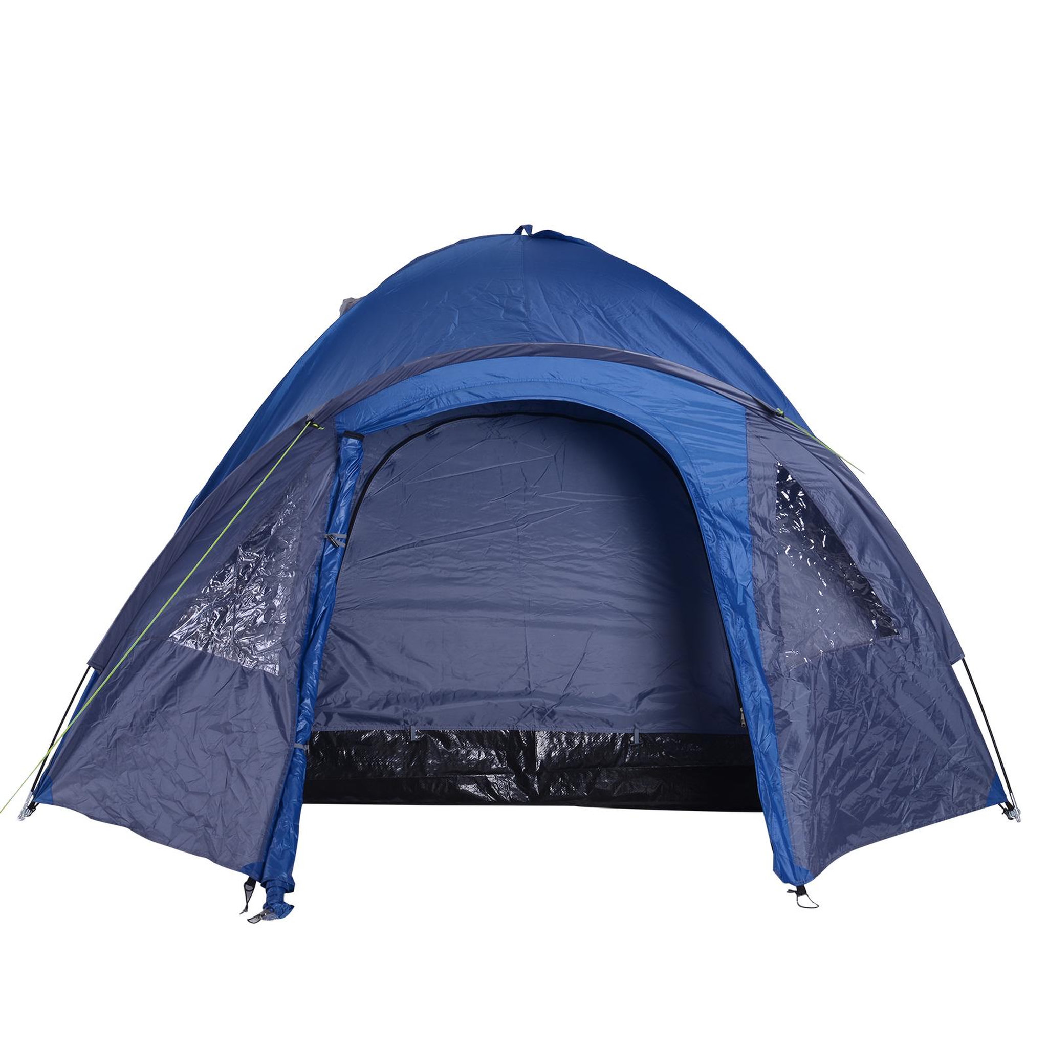 Voir la diapositive 5 : OUTSUNNY Tente de camping familiale 4-5 personnes montage facile double porte et fenêtres dim. 3l x 2,50l x 1,30h m fibre verre polyester bleu marine