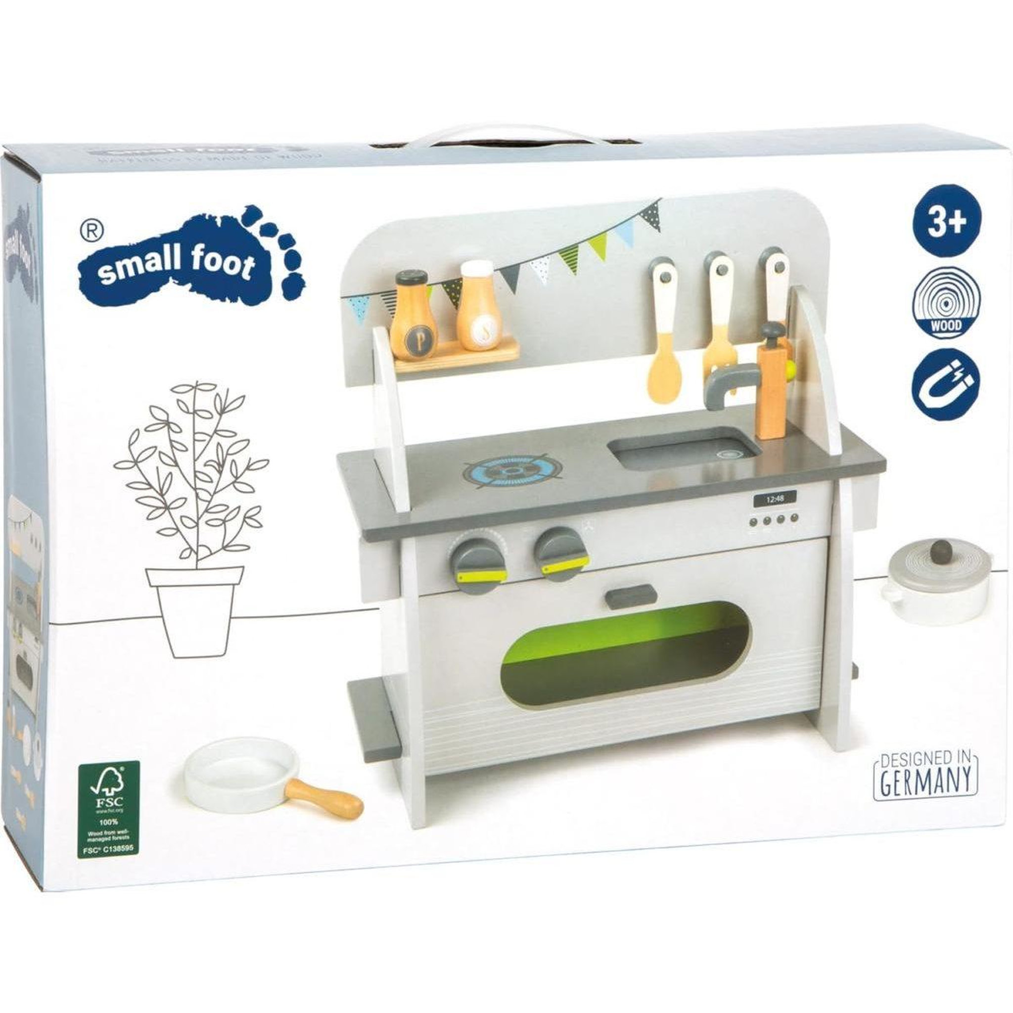 Voir la diapositive 2 : SMALLFOOT Cuisine  enfant compacte en bois