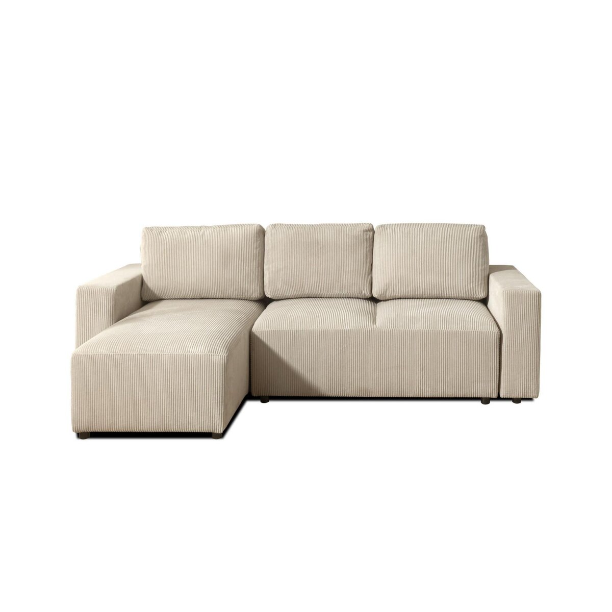 LISA DESIGN Livy - canapé d'angle convertible et coffre - réversible - en velours côtelé - 4 places