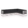 Voir la diapositive 2 : VIDAXL Salon de jardin 6 pcs avec coussins Bois de pin massif