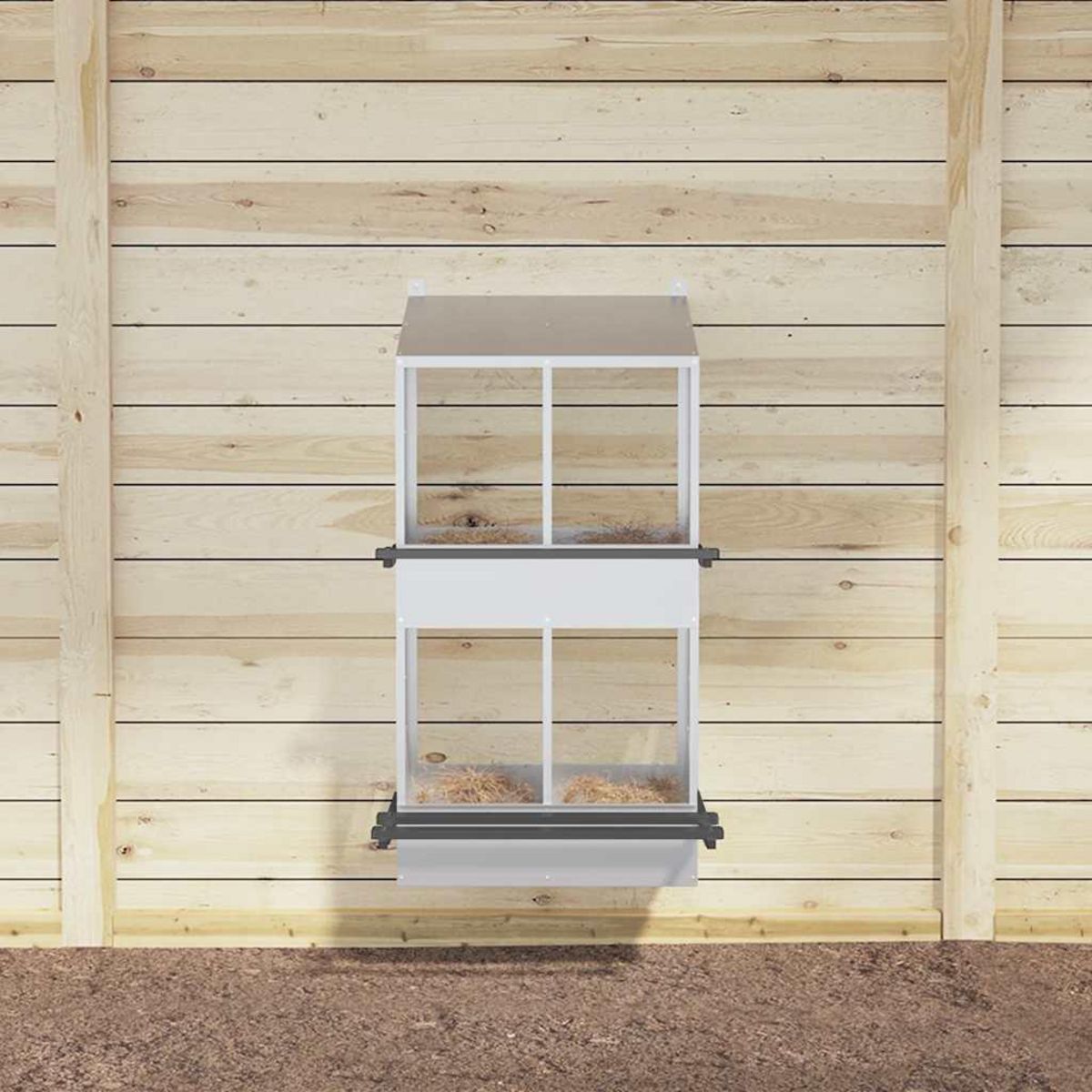 VIDAXL Nichoir de poules avec 4 compartiments Metal argente galvanise