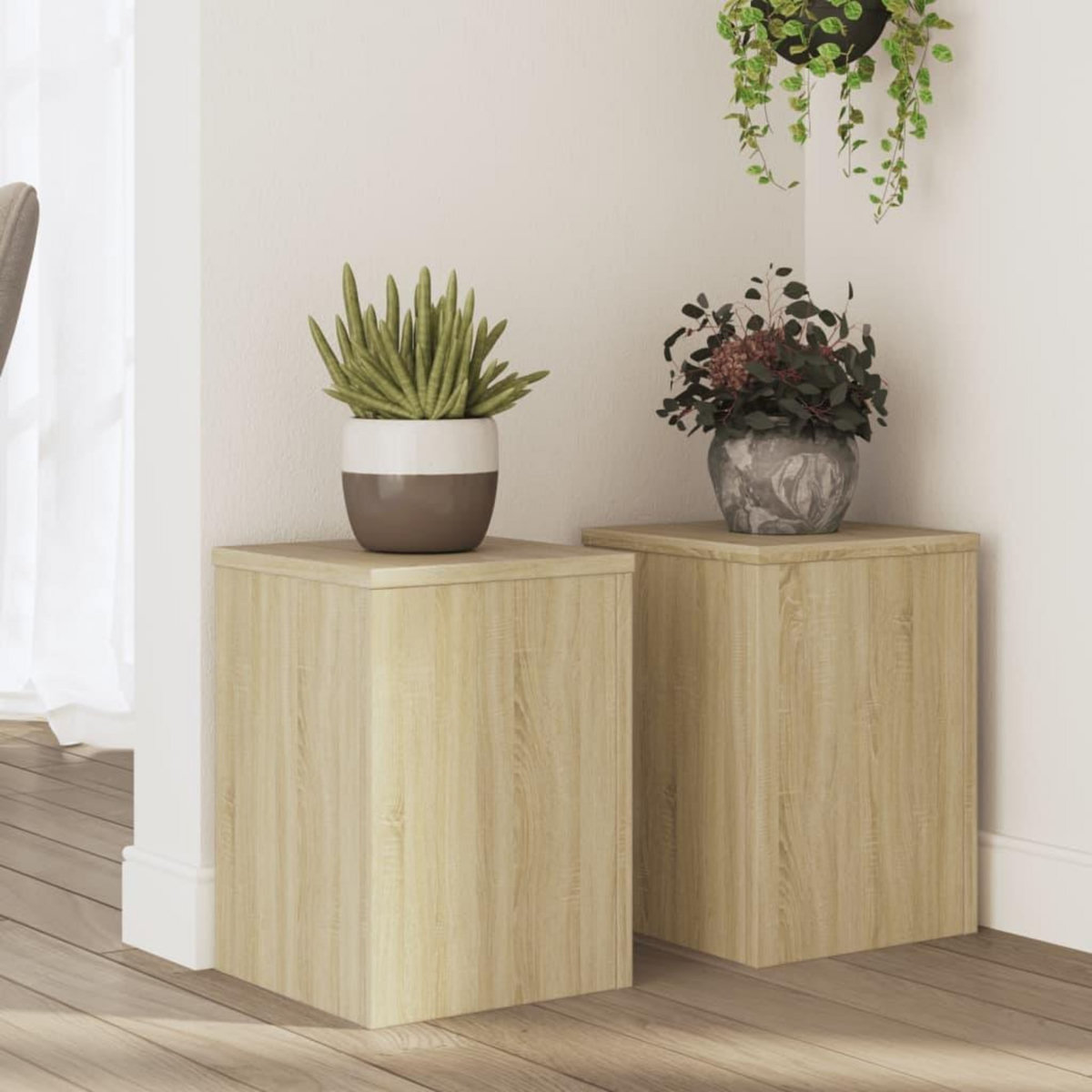 VIDAXL Supports pour plantes 2 pcs chene sonoma bois d'ingenierie