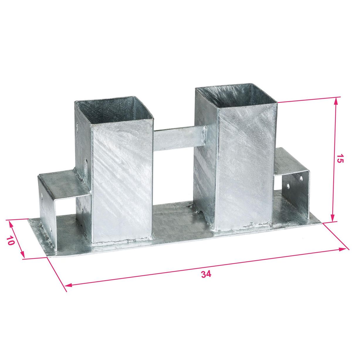 tectake Lot de 4 supports pour empiler le bois en acier galvanisé argent