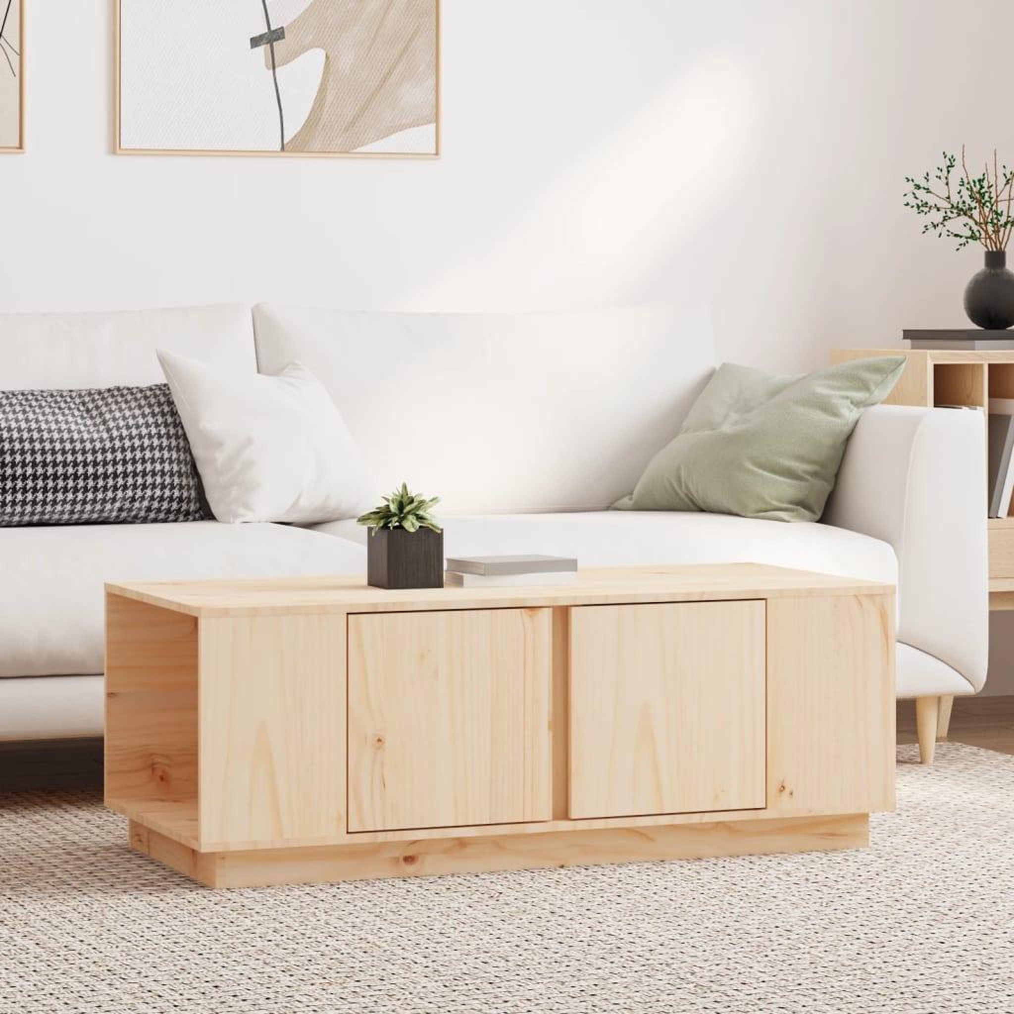 Voir la diapositive 1 : VIDAXL Table basse 110x50x40 cm Bois massif de pin