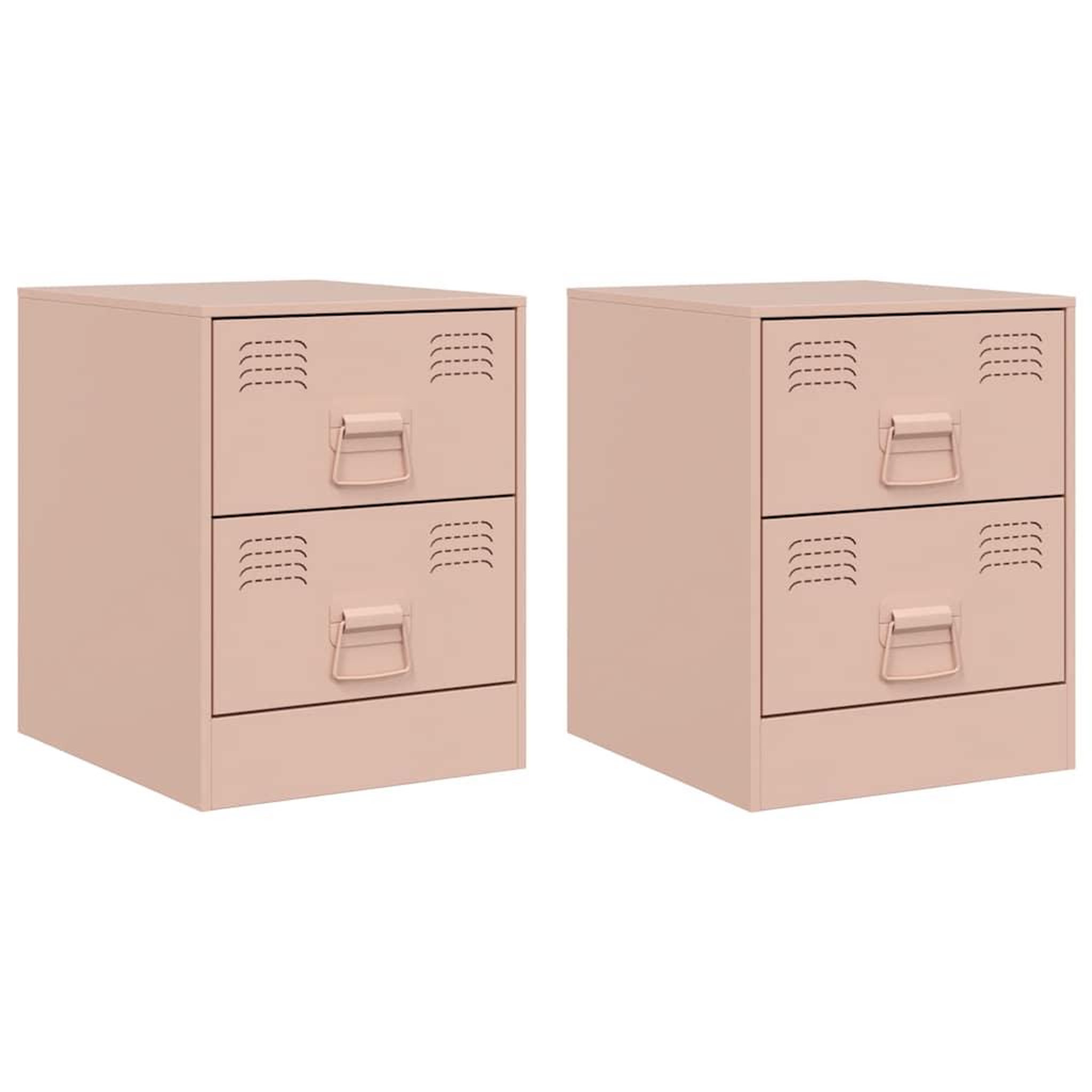 Voir la diapositive 2 : VIDAXL Tables de chevet 2 pcs rose 34,5x39x44 cm acier