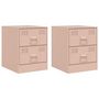 Voir la diapositive 2 : VIDAXL Tables de chevet 2 pcs rose 34,5x39x44 cm acier