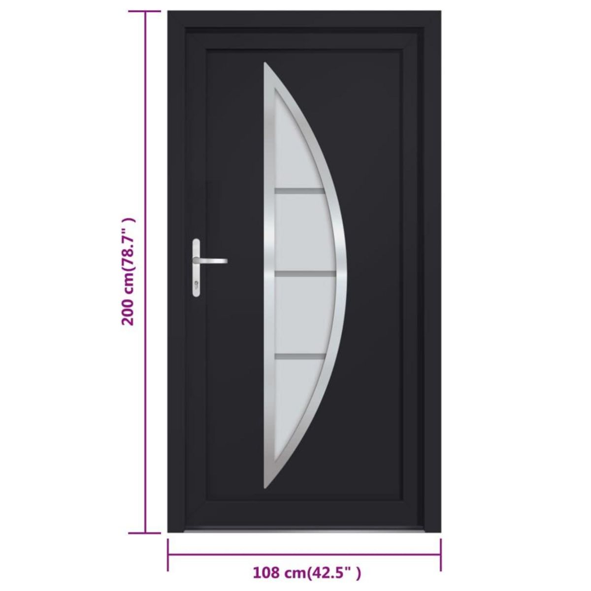 VIDAXL Porte d'entree anthracite 108x200 cm PVC