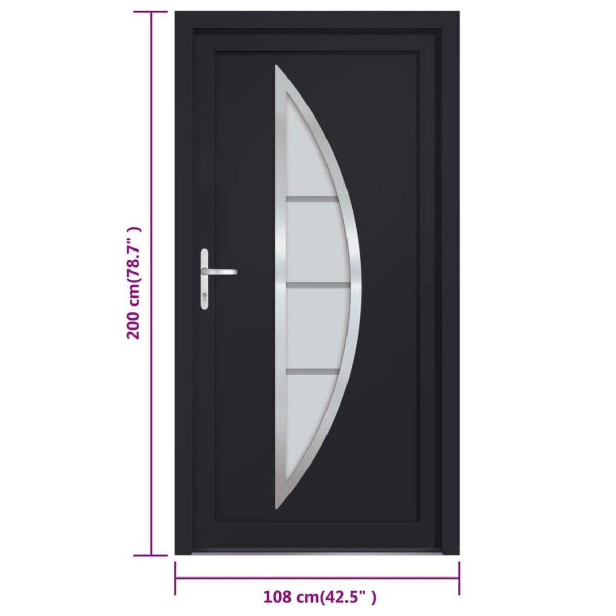 VIDAXL Porte d'entree anthracite 108x200 cm PVC