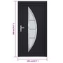 Voir la diapositive 6 : VIDAXL Porte d'entree anthracite 108x200 cm PVC