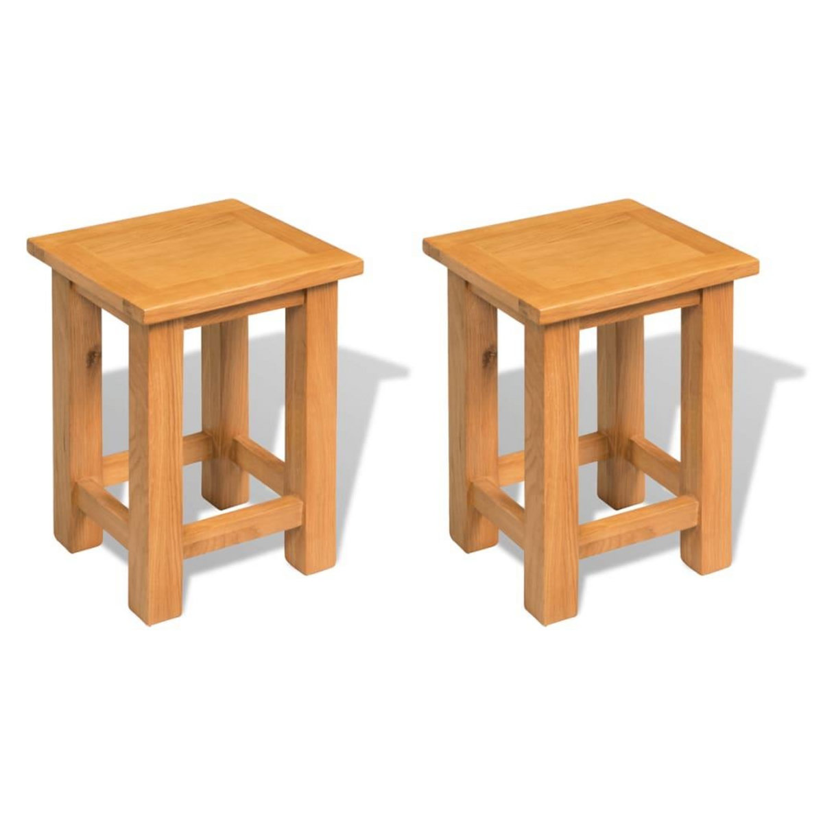 VIDAXL Tables d'appoint 2 pcs 27 x 24 x 37 cm Bois de chene massif