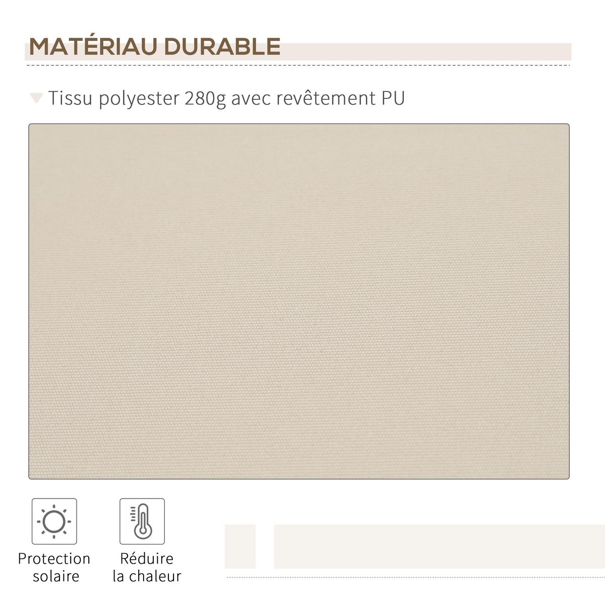 OUTSUNNY Store banne manuel rétractable aluminium polyester imperméabilisé 3,5L x 2,5l (avancée) m beige