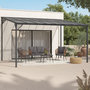 Voir la diapositive 2 : ID MARKET Pergola toit rigide en polycarbonate 3x4 M gris anthracite