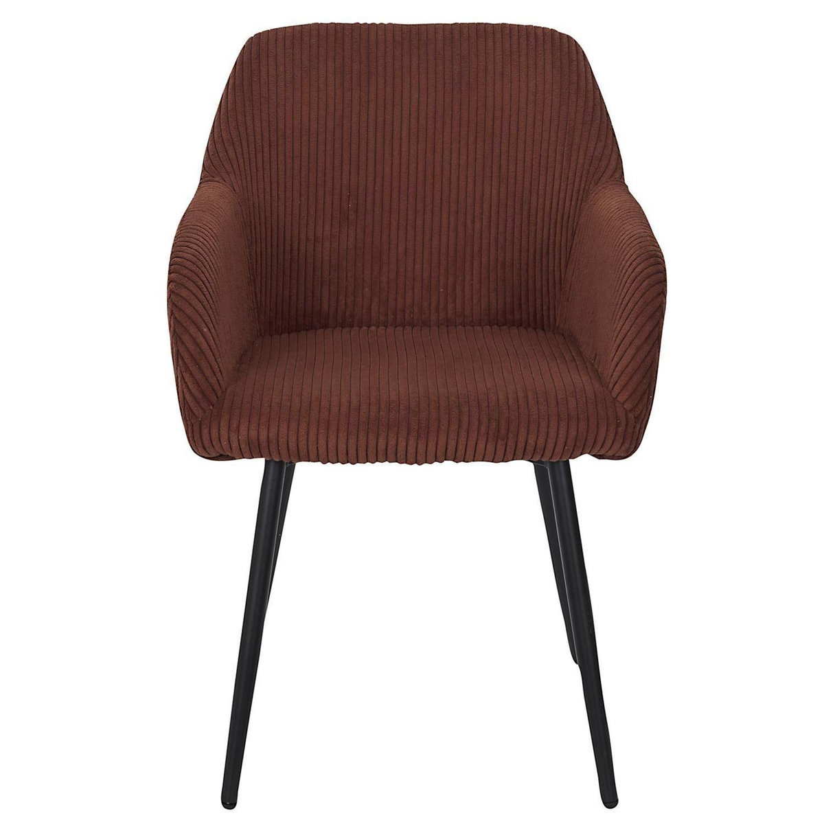 TOILINUX Lot de 2 fauteuils en tissu côtelé DRAMMEN - Terracotta