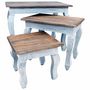 Voir la diapositive 3 : VIDAXL Ensemble de tables gigognes 3 pcs bois d'acajou massif
