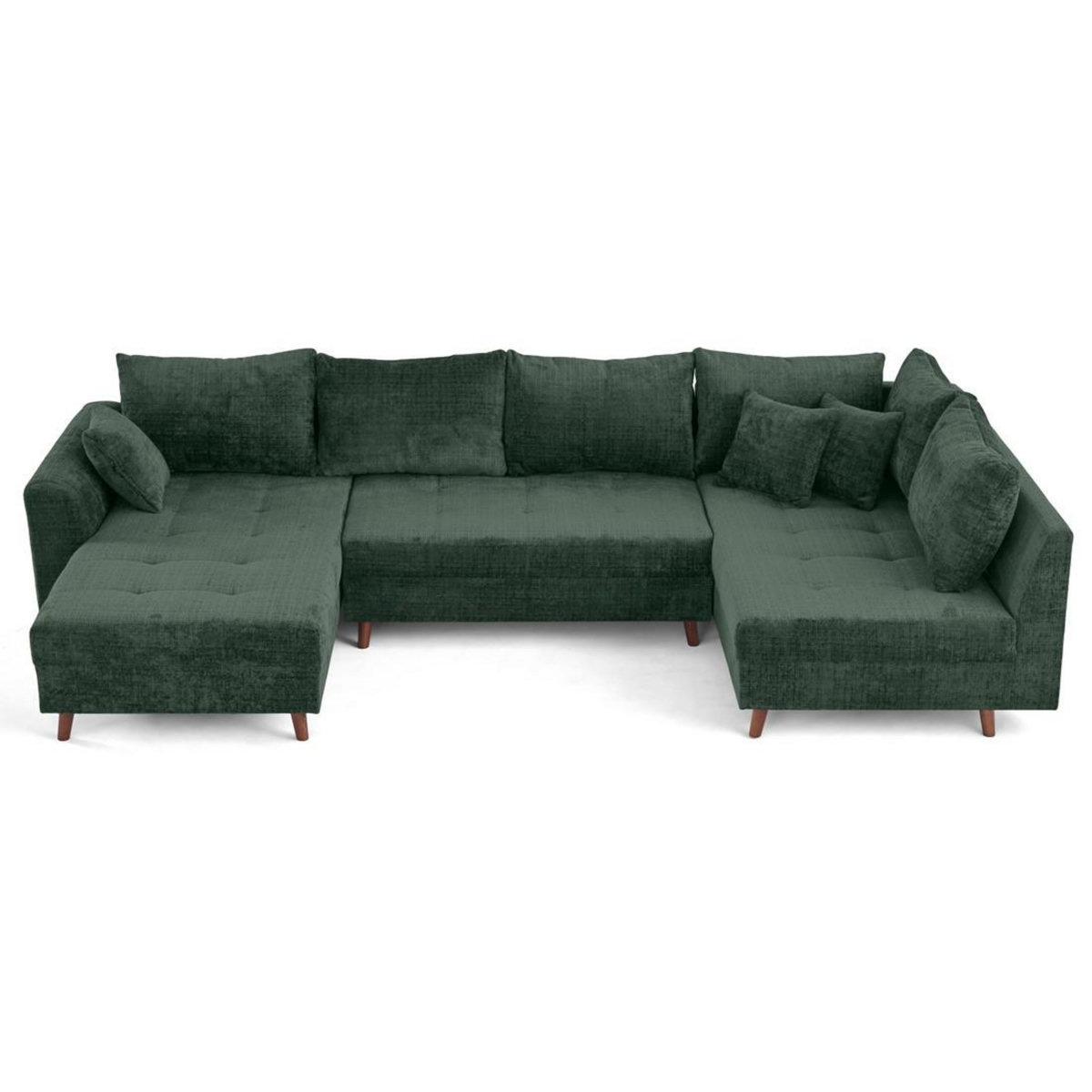 LISA DESIGN Rune - canapé panoramique d'angle droit 7 places en velours texturé