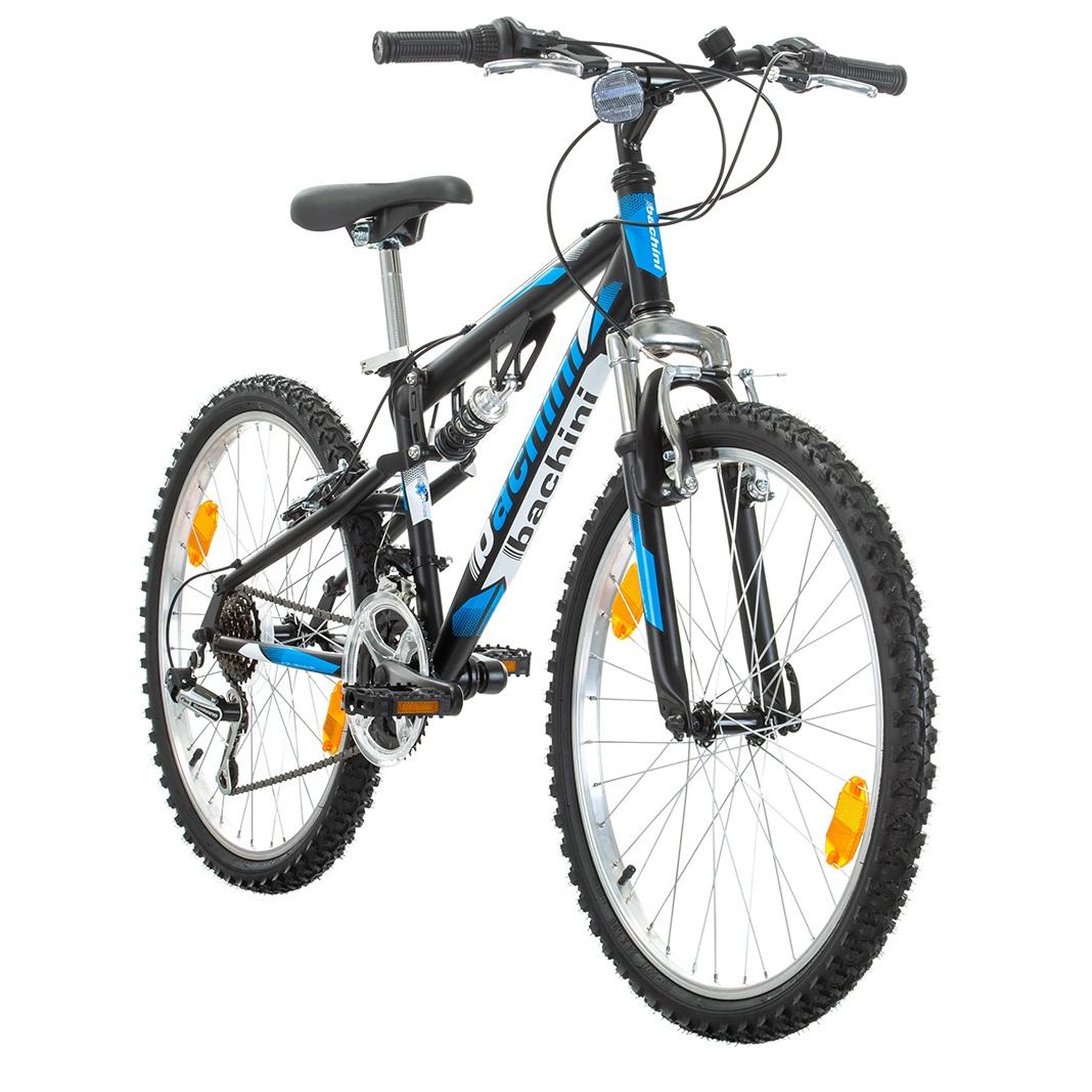 Voir la diapositive 2 : BACHINI Vélo enfant - VTT 24'' Tout Suspendu avec transmission complète Shimano pour adolescent de taille comprise entre 1.35 et 1.60m