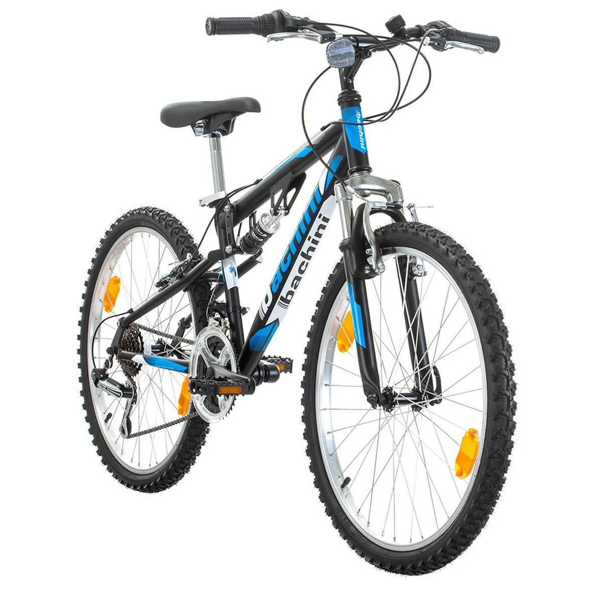 BACHINI Vélo enfant - VTT 24'' Tout Suspendu avec transmission complète Shimano pour adolescent de taille comprise entre 1.35 et 1.60m
