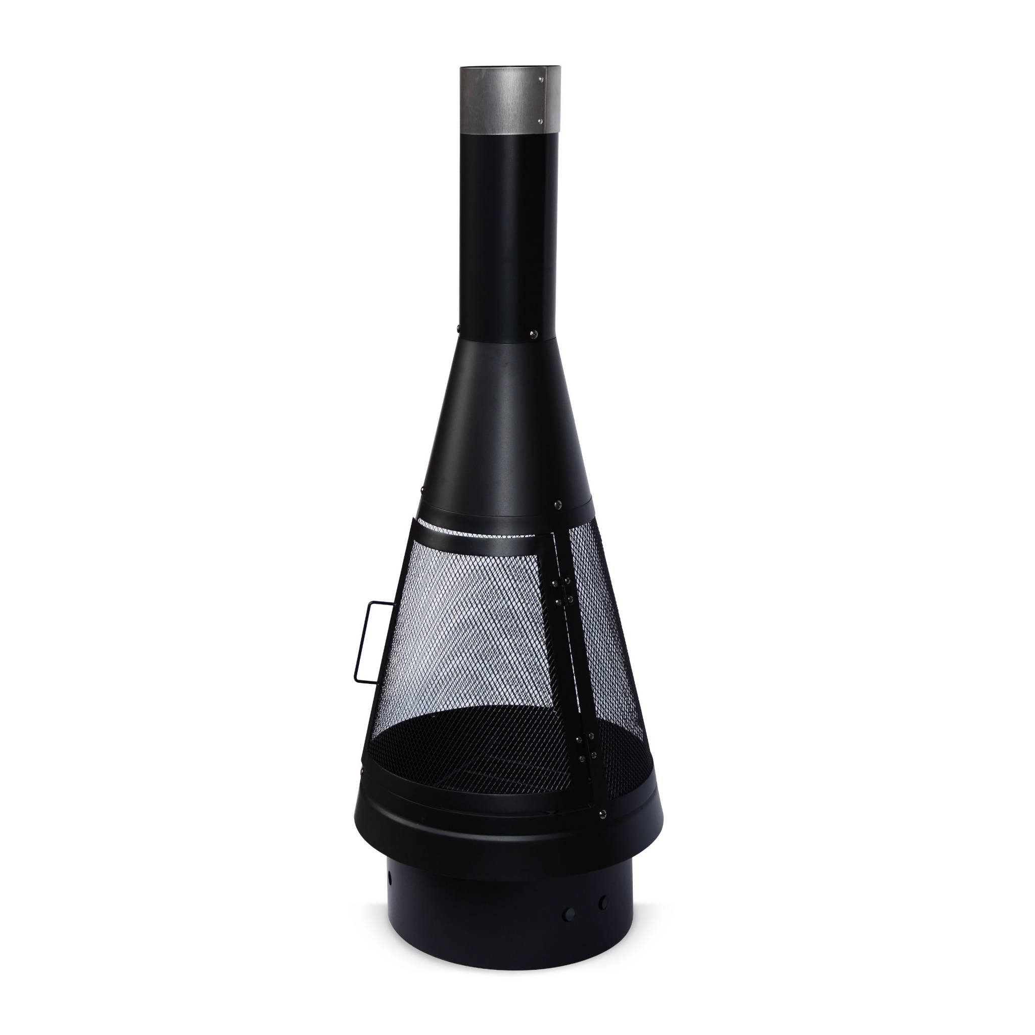Voir la diapositive 2 : SWEEEK Brasero  - Lipari noir - Chauffage extérieur. feu de bois. brasier