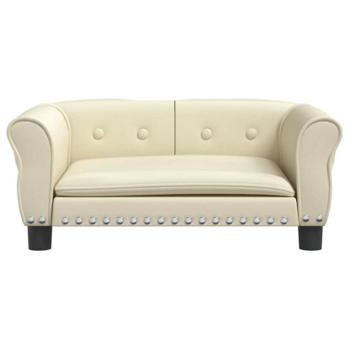 VIDAXL Lit pour chien crème 70x45x30 cm similicuir