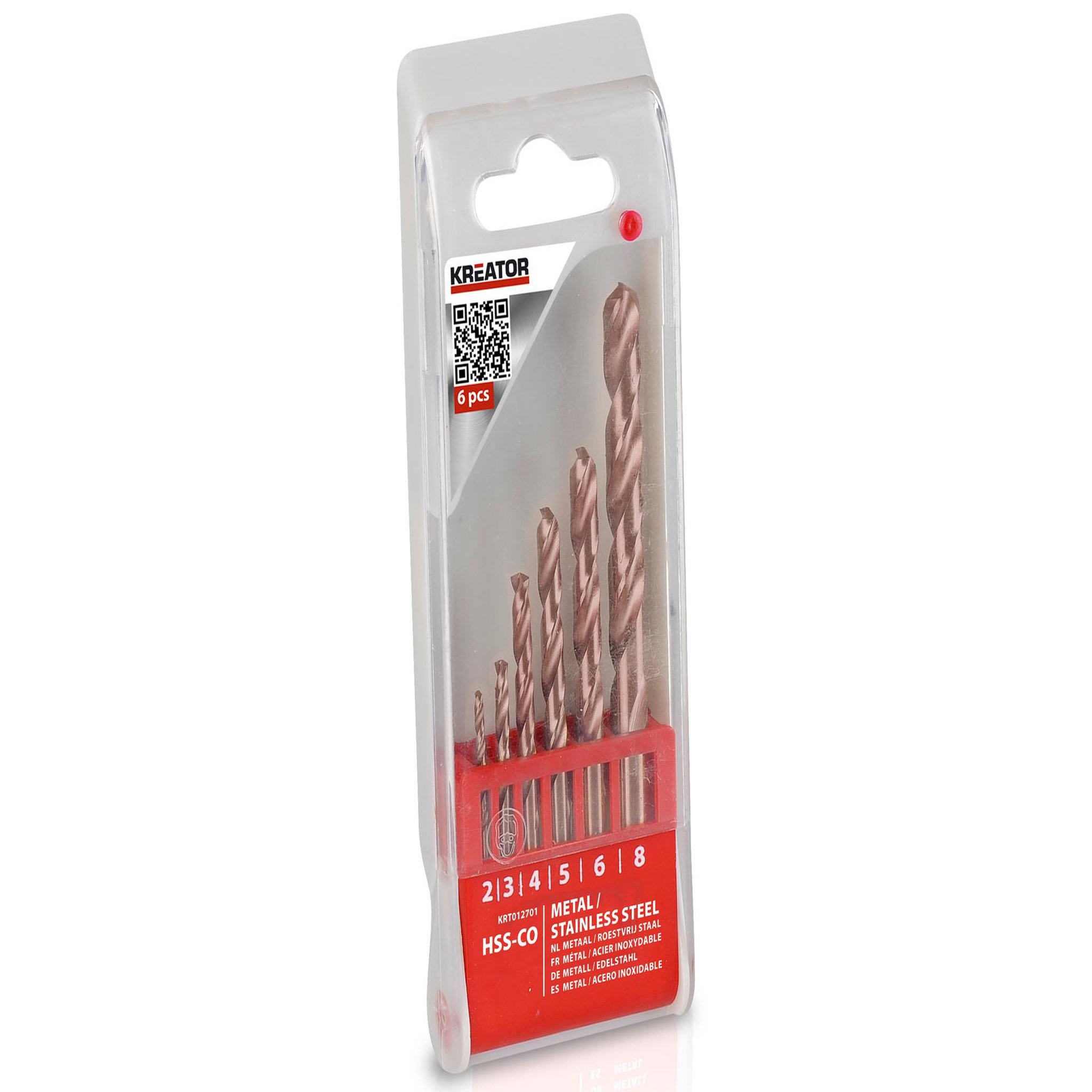 KREATOR Forets métaux HSS Cobalt  Ø 2/3/4/5/6/8 mm - 6 pièces