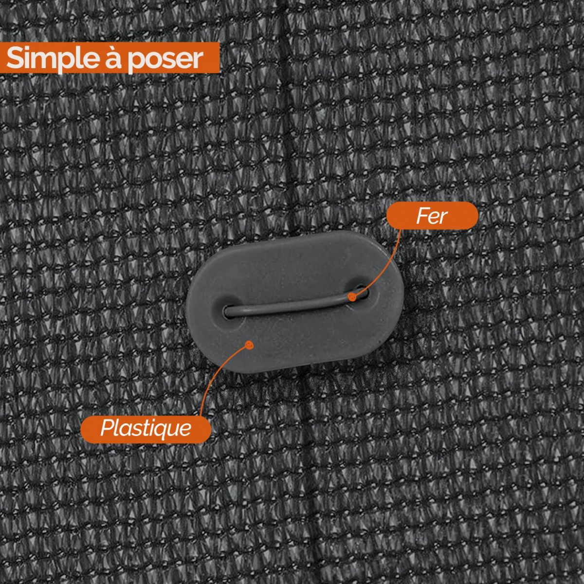 LINXOR Lot de 20 kits de kits de fixation pour brise vue, canisse anti-UV