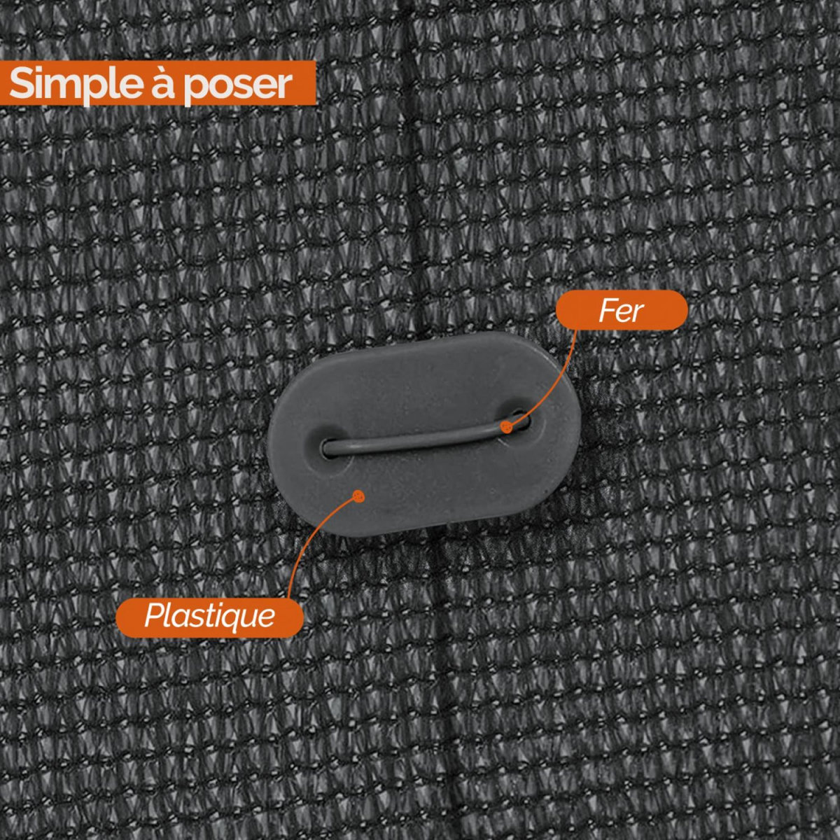 LINXOR Lot de 20 kits de kits de fixation pour brise vue, canisse anti-UV